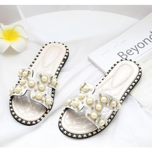 Skoex Children Slipper Girls Fashion Pearl Decoration Sandal Slippers Soft Bottom Breathable Home Shoe Girl Outdoor Walking Shoe