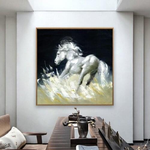 Modern Top Abstract Horse Art Oil Painting on Canvas Posters and Prints Wall Art Pictures for Living Room Cuadros Decor No Frame