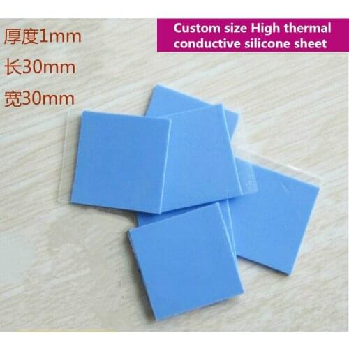 6PCS High thermal conductive silicone sheet notebook PC CPU Card heat sink Solid silicone pad 30*30*1mm conducting strip for IC