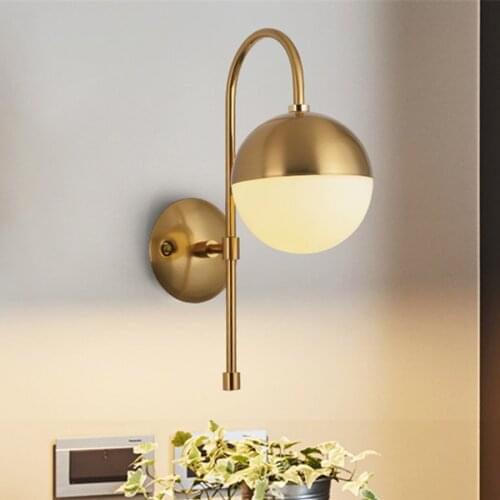 Thrisdar Nordic Creative Glass Ball Wall Light Personality Glass Wall Lamp Study hotel Bedroom Bedside Corridor Aisle Wall Lamps