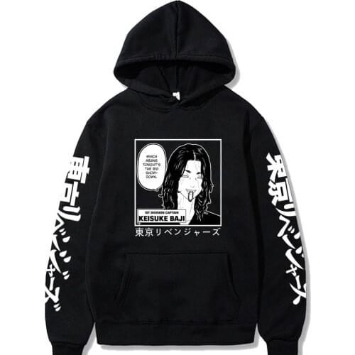 Harajuku Japan Anime Tokyo Revengers Hoodies Sweatshirt Mens Casual Keisuke Baji Long Sleeve Hip Hop hoodies Sweatshirt