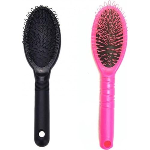 Women\s Hair Professional Extension Hair Brush Loop for Silicone Micro Ring Fusion Bond Hair Pink/Black Brush Wig Care Comb
