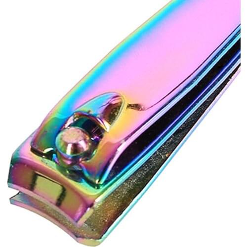 Hot sale Colorful Stainless Steel Flat Nail Clipper Scissor Cutter False Tips Trimmer easy to use