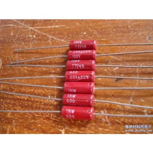 1pcs/1lot American new red beauty TRW tin film electrodeless capacitor 100V 0.033UF 333