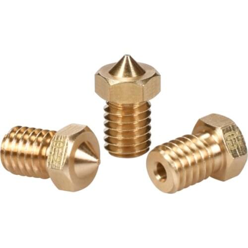 100PCS 3D Printer Parts 3D V6&V5 J-Head 3D V6 Brass Nozzle Extruder Nozzles 0.2/0.25/0.3/0.4/0.5/0.6/0.8/1.0 mm For 1.75/3.0mm