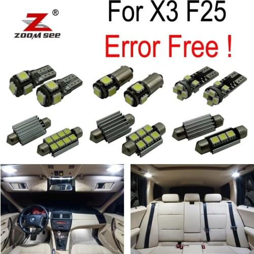 23pcs LED License plate lamp + Interior dome Light Kit package for BMW X3 F25 (2011-2017)