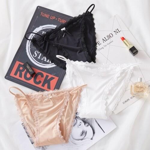 3Pcs/set Sexy Seamless Panties Women Thong G-String Female Lace Underpants Ultra-thin Underwear Low Waist Ladies Briefs