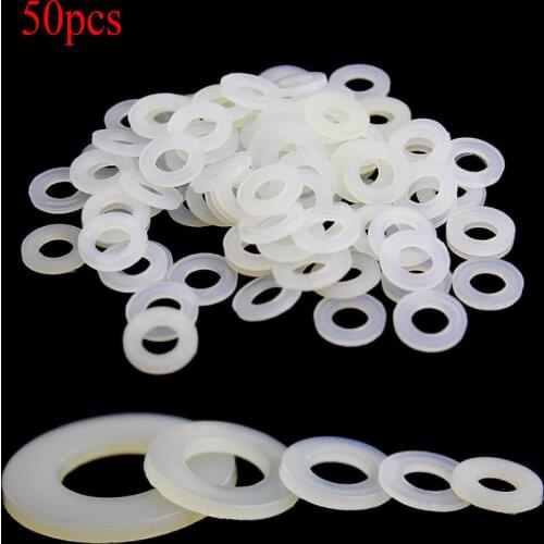 50 pcs Plastic Nylon Flat Washer Rubber Insulation Plane Spacer Seals Gasket For Screws Bolts M3-M20