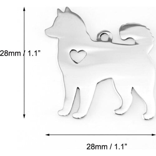 50pcs jewelry diy Necklace sled dog Alaskan Malamute Siberian Husky Pendant polished stainless steel Pendants wholesale price