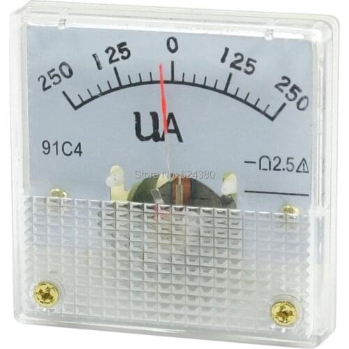DC -250uA 0-250uA 250uA Analog Ampere Panel Current Meter Amp Ammeter Amperimetro Gauge Amperemeter 91C4