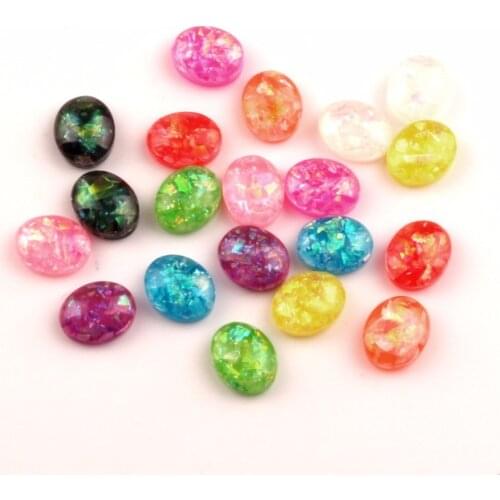 100Pcs Mixed Resin Bling Oval Decoration Crafts Beads Flatback Cabochon Kawaii Embellishments For Scrapbooking DIY Accessories