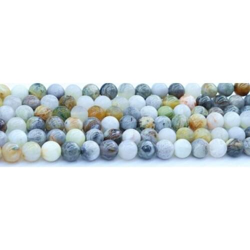 Natural Stone Beads Bamboo leaves bead Round Loose Spacer Beads For Jewelry Making 6/8/10mm DIY Bracelets 15'Strand fh5fg