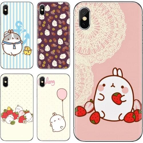 Korea Cartoon Potato molang Pink Sexy Silicone Phone Case For Huawei Honor 6 6A 7 7X 7A 7C 8 8C 8X 9 9X 10 10i 20 Lite Play Pro