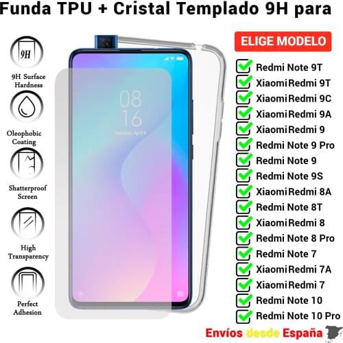 Case and protector for Xiaomi Redmi Note 7 7A 8 8A 8T 9 9A 9C 9T 9S 10 pro. Tempered glass and Mobile protector