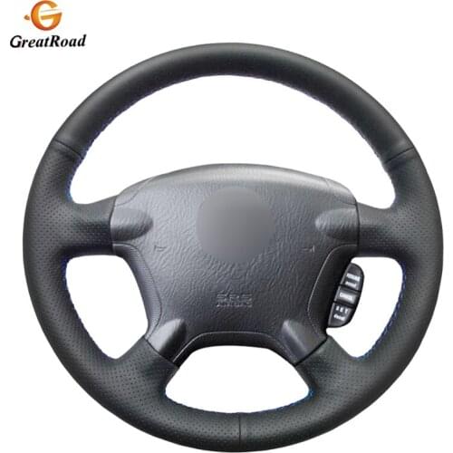 Black Genuine leather Car Steering Wheel Cover for Honda CR-V CRV 2002-2006