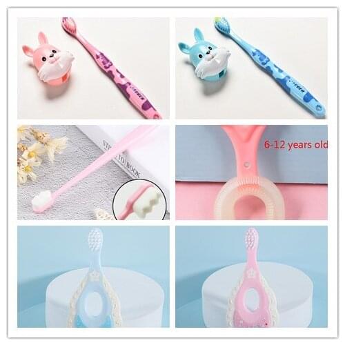 1 Set Baby Toothbrushes Cute Lovely Soft Baby Kids Toothbrush With Rabbit Cow Toothbrush Holder