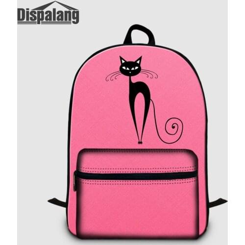 Dispalang Women Laptop Backpack Cute Cat Animal School Bags For Teenage Girls Canvas High Quality Bookbag Female Travel Rucksack