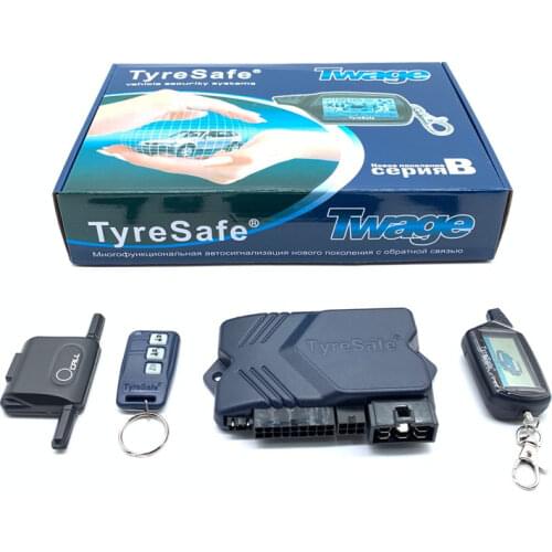 For TyreSafe English and Russian B9 Two Way Car Burglar Alarm System Car Alarm Security with Engine Start Remote Control Key
