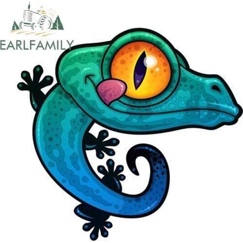 EARLFAMILY 13cm x 12.3cm For Gecko Fine Decal Car Accessories Stickers Vinyl Material Waterproof Personality Sticker Decoration