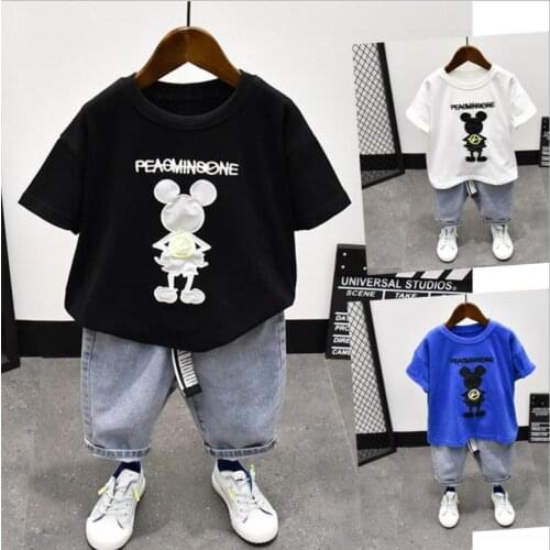 Children Cartoon T-Shirt Tops + Short Set summer Toddler Baby Kids Boys Clothes Sets Casual Boys Outfits For Infant Suit 2-7Year
