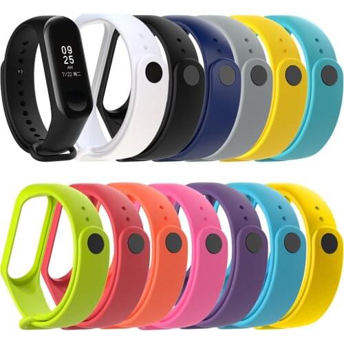 Hot Sale Soft Silicone Solid Color Replacement Smart Bracelet Watch Band for Xiaomi 3/4