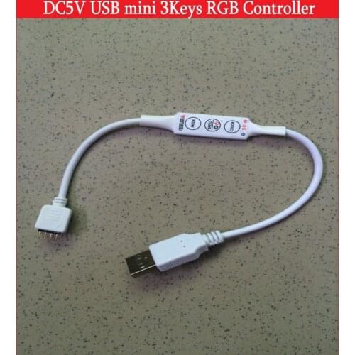 DC5V USB 3 Key Mini RGB Controller dimmer for 5V USB 5050/3528 RGB LED Strip Light, good quality