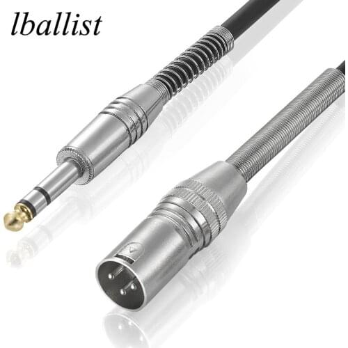 Lballist 6.5mm Stereo Jack Male to XLR Male Audio Cable Foil+Braided Shielded For Mic Amplifier Mixer 1.8m 3m 5m 10m