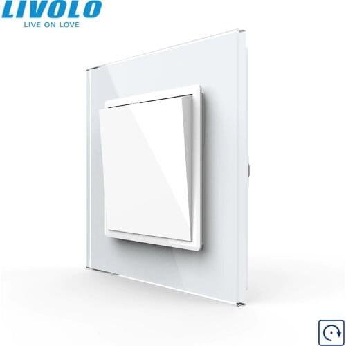 Livolo Manufacturer EU standard Luxury 4 colors crystal glass panel,1way Push Reset switch,restore switches,no logo