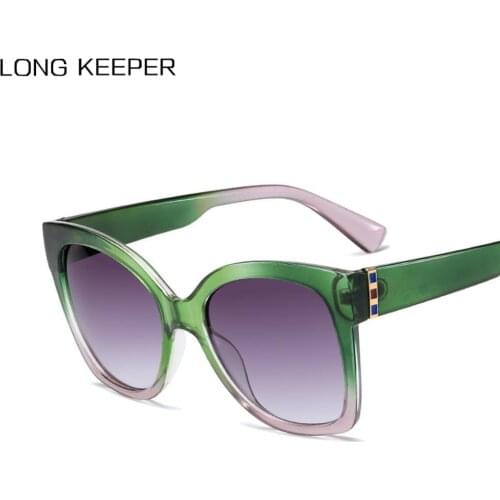 LongKeeper 2020 New Oversized Cat Eye Sunglasses Women Fashion Leopard Sun Glasses Sexy Ladies Eyewear Oculos Feminino UV400