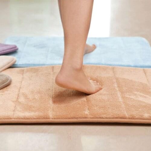 Fashion Floor Foam Bath Mat Water Absorption Shaggy Memory Kitchen Rug Door Way Feet Mat Anti-slip Strip Kitchen Carpet