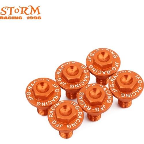 Motorcross CNC Aluminum 6 PCS Mudguard Damping Fork Guard Bolt For KTM SX SXF EXC TPI EXCF XC XCF XCW XCFW 50-530 FREERIDE