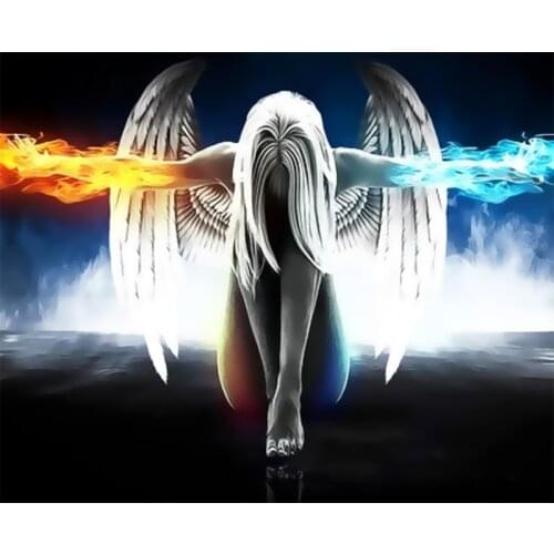 40x50cm Paints By Numbers Angel Wings Oil Painting By Numbers Set Gift Coloring By Numbers Canvas Wall Set