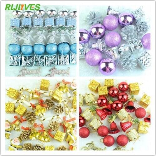RLJLIVES 1Set Christmas Tree Ornaments Christmas Balls Decorations For Home New Year Party Supplies Mariage Hanging Baubles