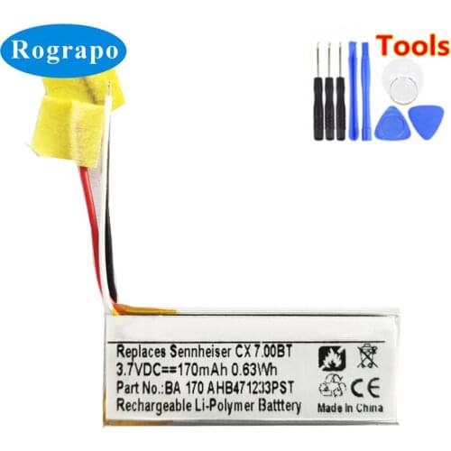 New 3.7V 170mAh AHB471233PST Replacement Battery For Sennheiser Momentum In-Ear CX 7.00BT Accumulator Batterie 3-wire +tools