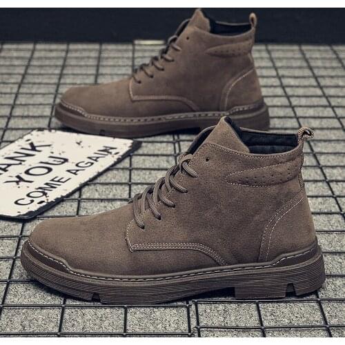 Autumn Winter Men Boots Leather Ankle Boot Mens Winter Work Shoes Mens Military Platform Snow Boots Male Casual Tooling Boot