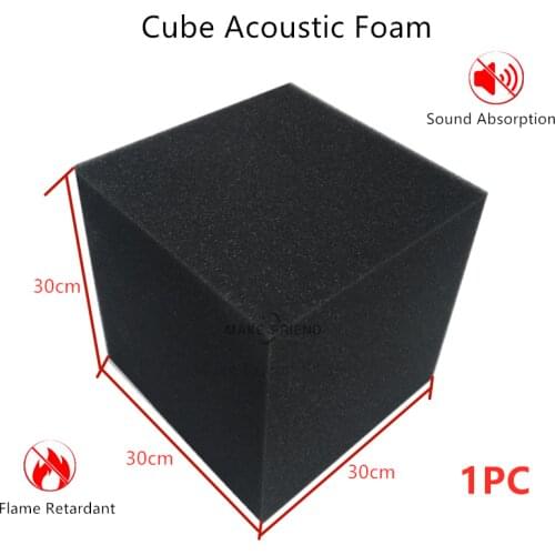 1PC 30x30x30cm Cube Acoustic Treatment Foam Fill Block Corner Bass Trap Accessorie Sound Absorption Sponge Flame Retardant Foam