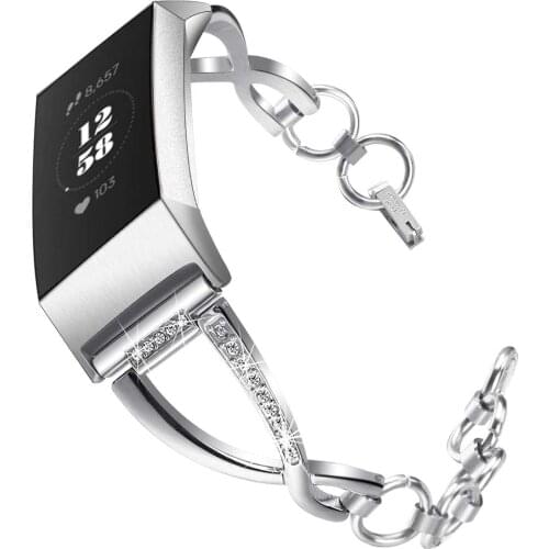 Compatible for Fitbit Charge 4/4SE Charge 3 Bands, Crystal Rhinestone Jewelry Replacement Strap