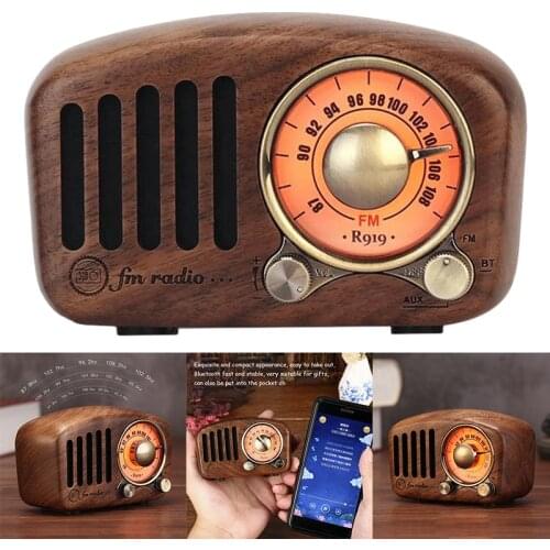 R919 Retro Radio Bluetooth Speaker, FM Radio with Old Fashioned Classic Style, Bluetooth, TF Card Slot