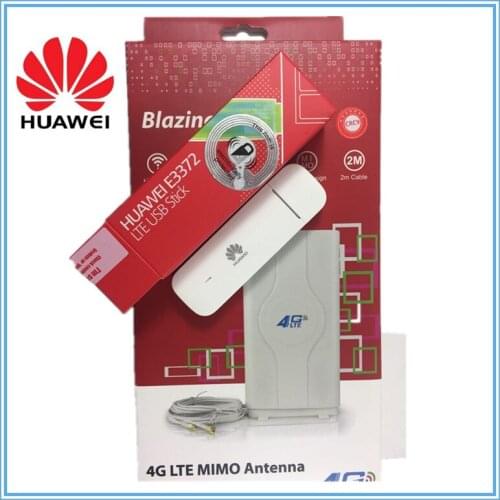 Unlocked HUAWEI E3372 E3372h-607 150Mbps 4G LTE USB Mode + 4G Antenna