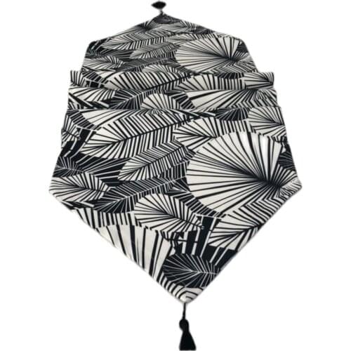 40x140 cm Luxury Table Runner with Tassels for Dining Table Wedding Party Christmas Soft Tablecloth Line Pattern Runner