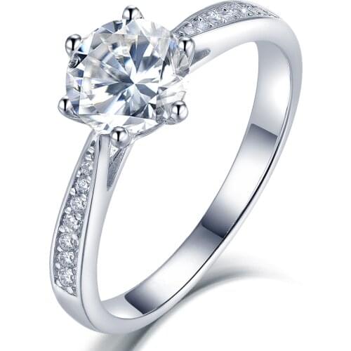 Luxury Women Ring 100% 925 Sterling Silver Ring Noble Moissanite Wedding Rings Jewelry Accessories Gift For Girl Lady Party