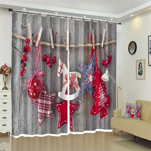 Christmas curtains luxury living room Childrens bedroom curtains 3D curtains home decor Grey wall drape curtain Drapes Rideaux