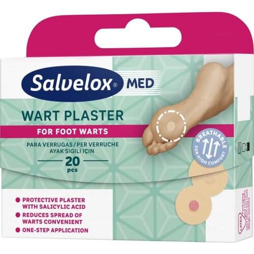 SALVELOX MED WART PLASTER VERRUGAS APOSITO ADHESIVO CON SALICILICO 20 APOSITOS