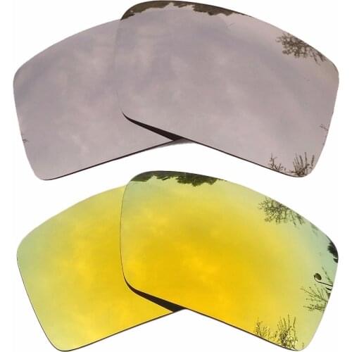 Silver Mirrored & 24K Gold Mirrored Polarized Replacement Lenses for Eyepatch 1&Eyepatch 2 Frame 100% UVA & UVB