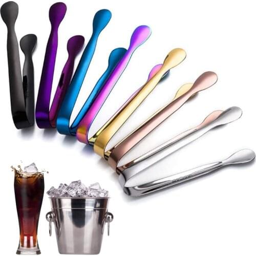 1pc Stainless Steel Clip Long handle Sugar Tongs Food Clips for Ice Bucket Ice Sugar Cubes Coffee Bar Food Serving