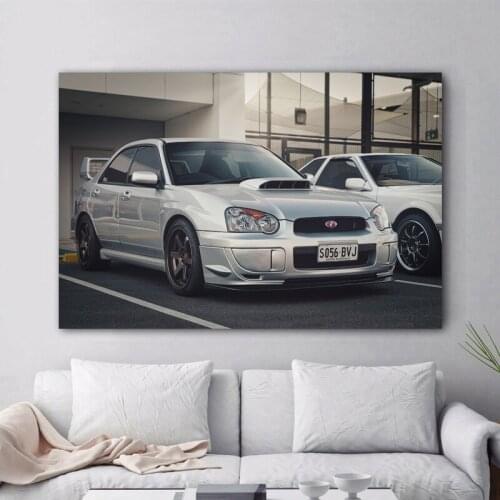 Subaru Impreza WRX Classic Sports Car JDM Vehicle Posters Canvas Print Paintings Wall Decor Art Room Decorations