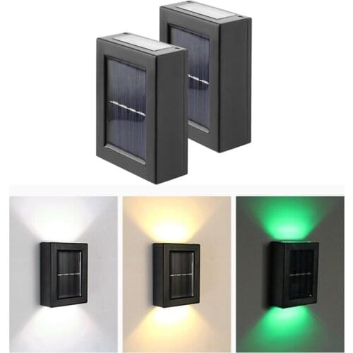 4PC Solar LED Wall Lamp Outdoor Waterproof Wall Lamp Light Up and Down Garden Household Decorative Lighting Lamp