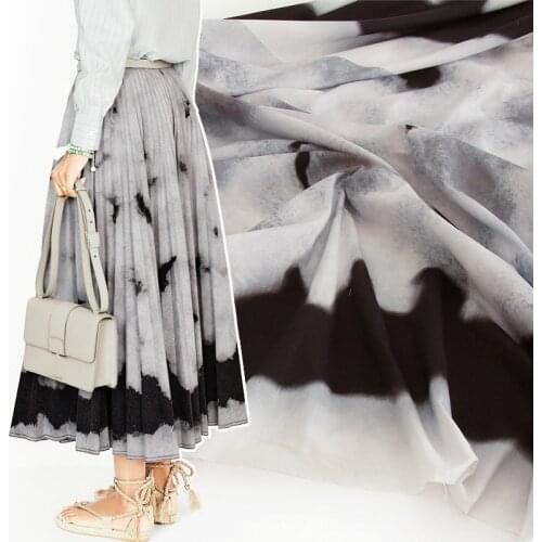 140 * 100CM 2020 New Spring and Summer Brand Haute Couture Ink -Dye 100% Cotton Skirt Clothing Dress Fabric
