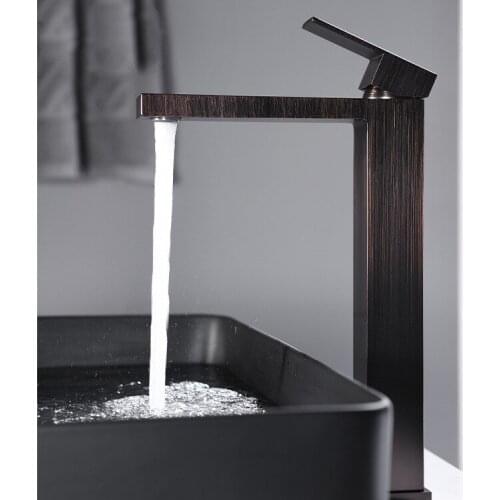 Top Quality High Bathroom sink faucet ORB Brass Basin mixer faucet copper Single hole Cold hot water Tap,Oil Rubbed Bronze