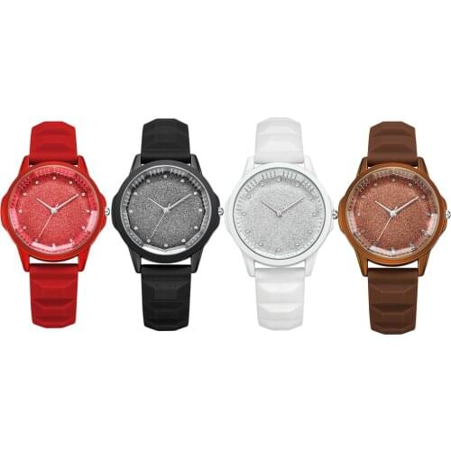 Women Watch Luxury Wrist Watches Rubber Strap Casual Watch Classic Analogue Quartz Watch, 37mm Dial